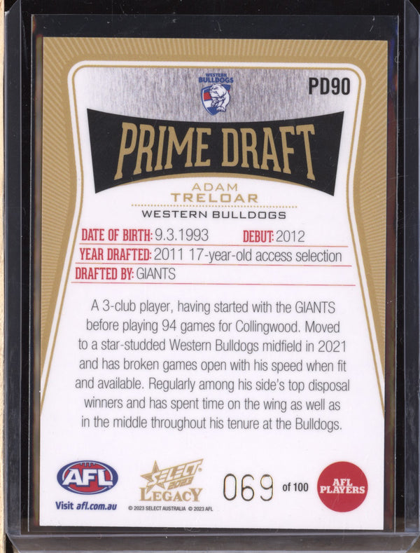 Adam Treloar 2023 Select Legacy AFL PD90 Prime Draft 69/100