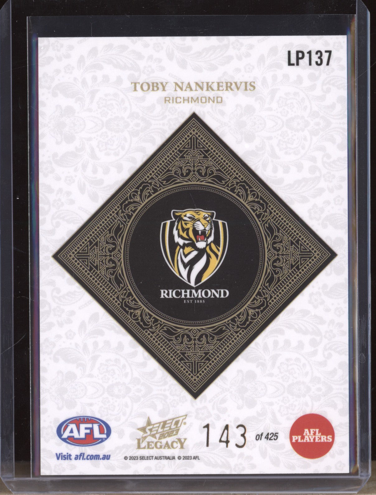 Toby Nankervis 2023 Select Legacy AFL LP137 Legacy Plus 143/425