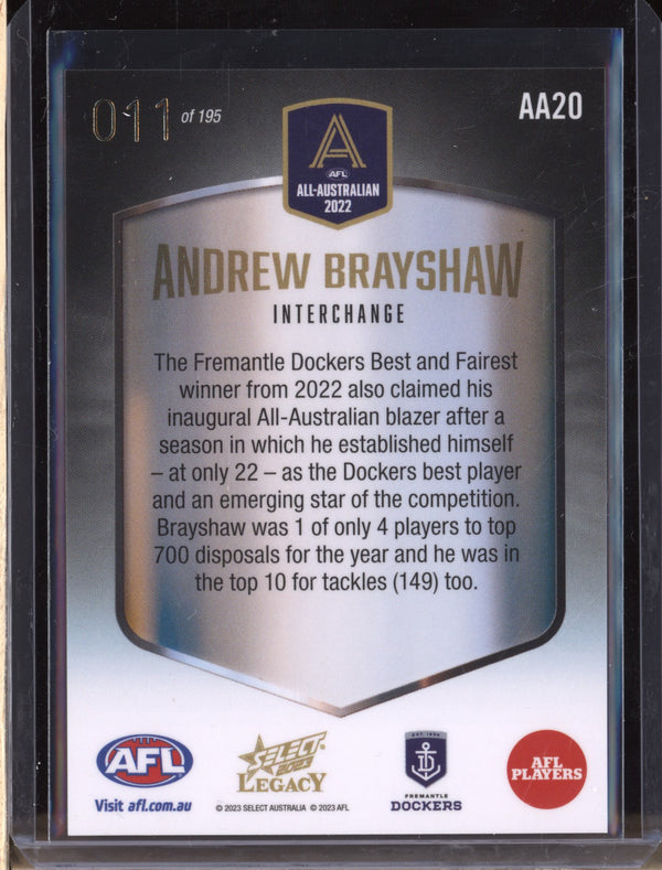 Andrew Brayshaw 2023 Select Legacy AFL AA20 2022 All-Australian 11/195