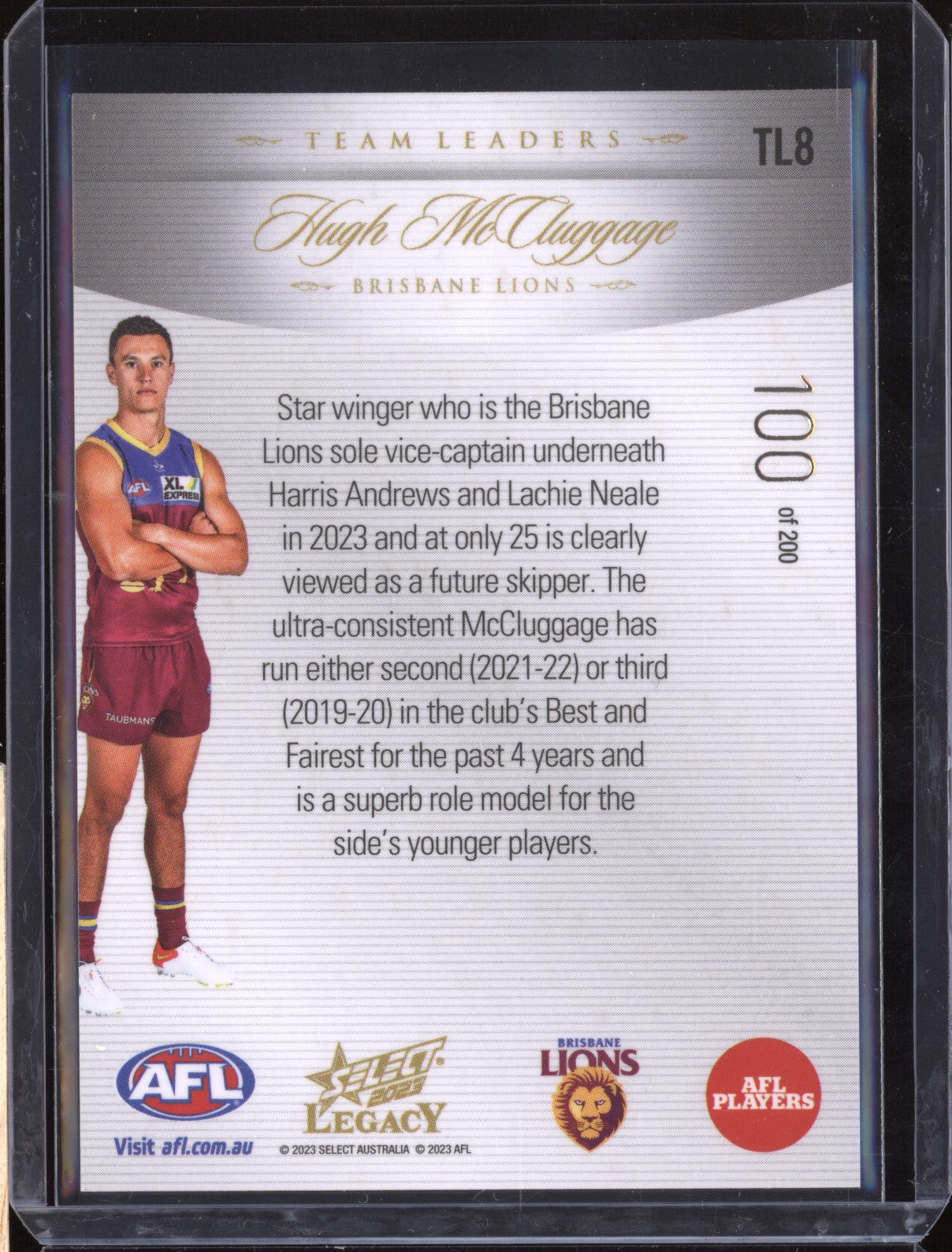 Hugh McCluggage 2023 Select Legacy AFL TL8 Team Leaders 100/200