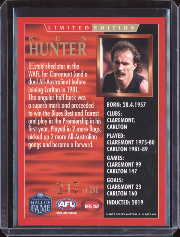 Ken Hunter 2023 Select Legacy AFL Hall of Fame Inductees Limited Edition 217/290
