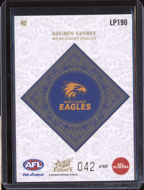 Reuben Ginbey 2023 Select Legacy AFL LP190 Legacy Plus RC 42/425