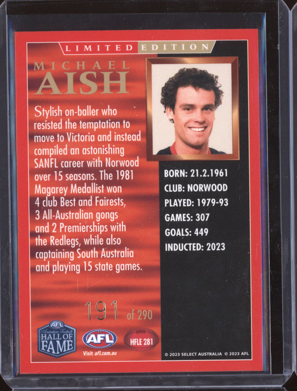 Michael Aish 2023 Select Legacy AFL Hall of Fame Inductees Limited Edition /290