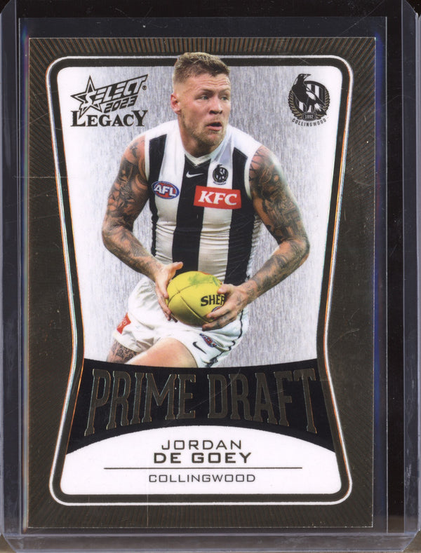 Jordan De Goey 2023 Select Legacy AFL PD18 Prime Draft Low 008/100