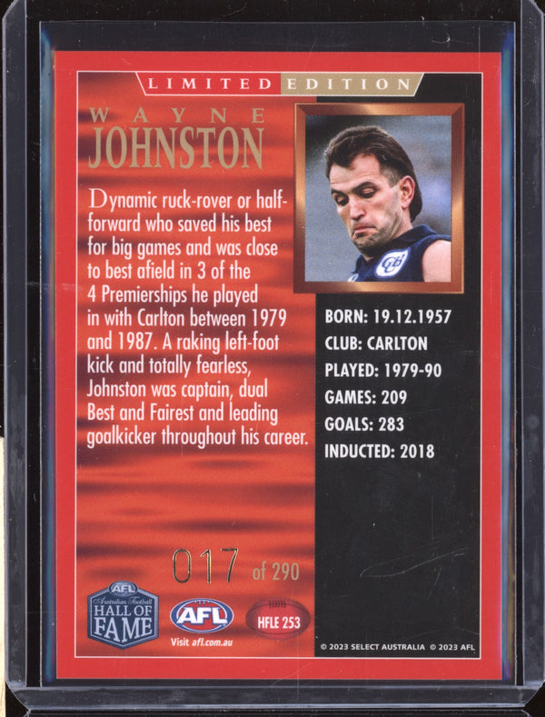 Wayne Johnston 2023 Select Legacy Hall of Fame Inductees Limited Edition /290