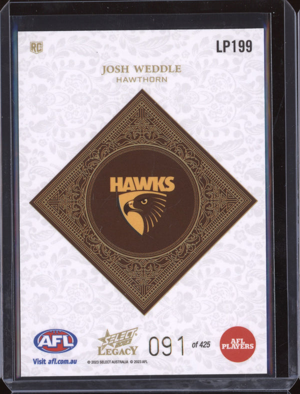 Josh Weddle 2023 Select Legacy AFL LP199 Legacy Plus RC 91/425