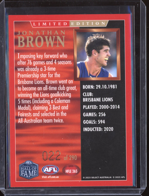 Jonathan Brown 2023 Select Legacy Hall of Fame Inductees Limited Edition /290