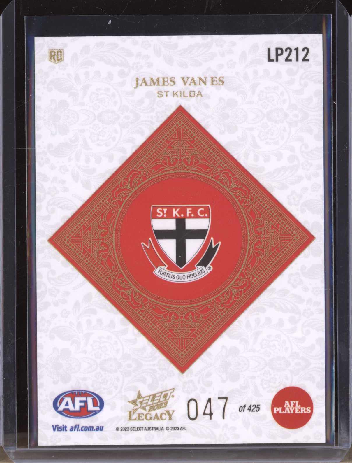 James Van Es 2023 Select Legacy AFL LP212 Legacy Plus RC 47/425