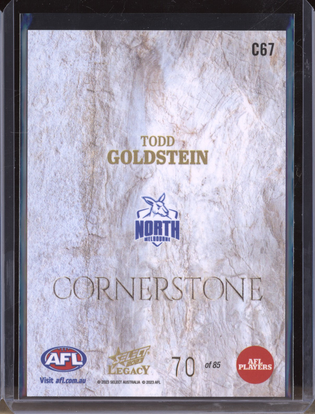 Todd Goldstein 2023 Select Legacy AFL C67 Cornerstone 70/85