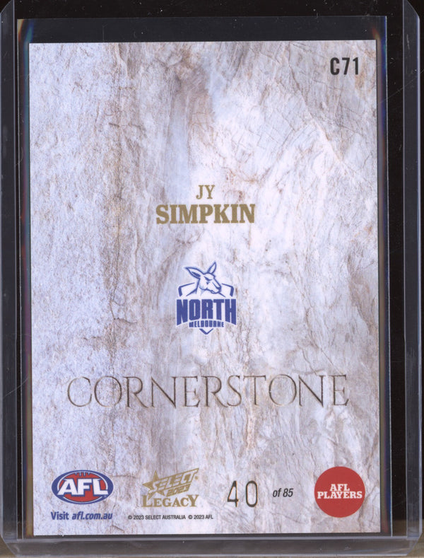 Jy Simpkin 2023 Select Legacy AFL C71 Cornerstone 40/85