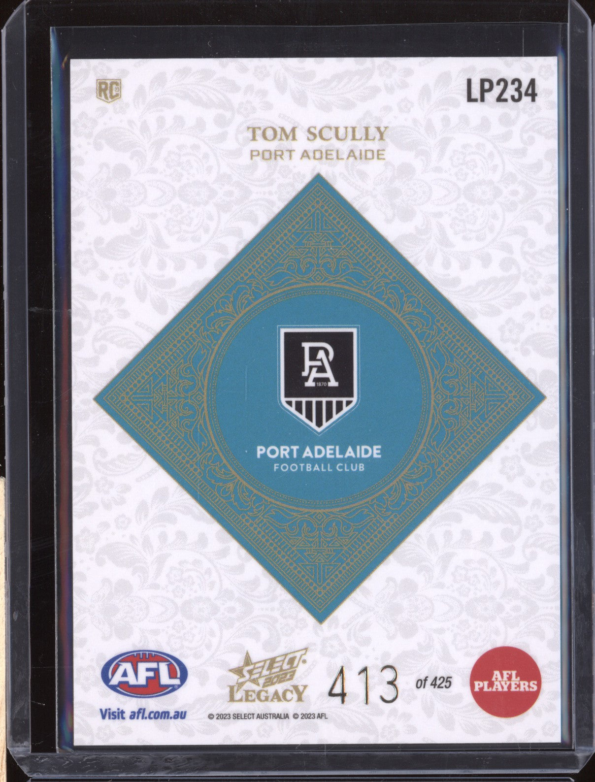 Tom Scully 2023 Select Legacy AFL LP234 Legacy Plus RC 413/425