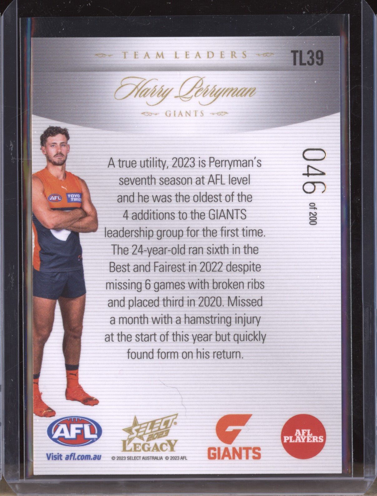 Harry Perryman 2023 Select Legacy AFL TL39 Team Leaders 046/200