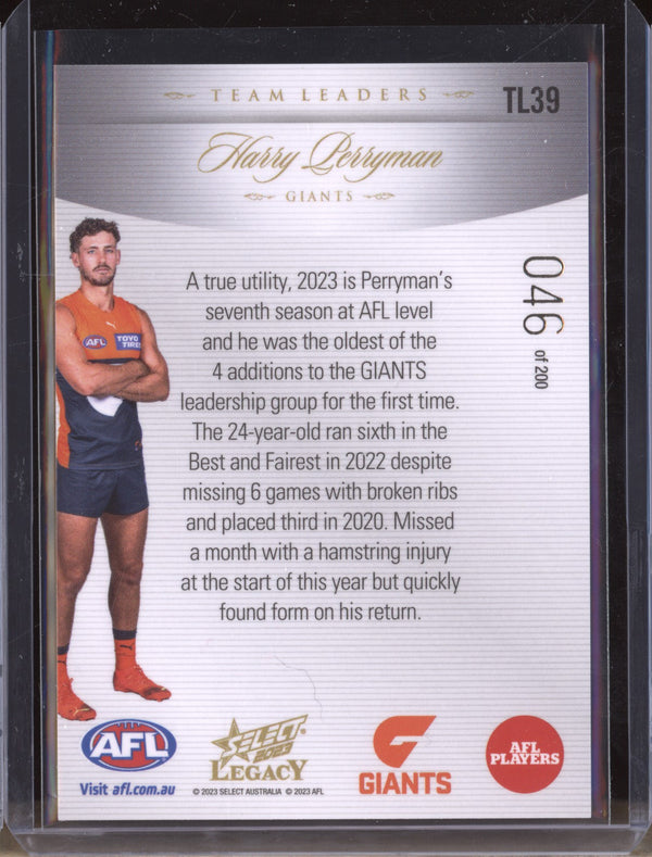 Harry Perryman 2023 Select Legacy AFL TL39 Team Leaders 046/200