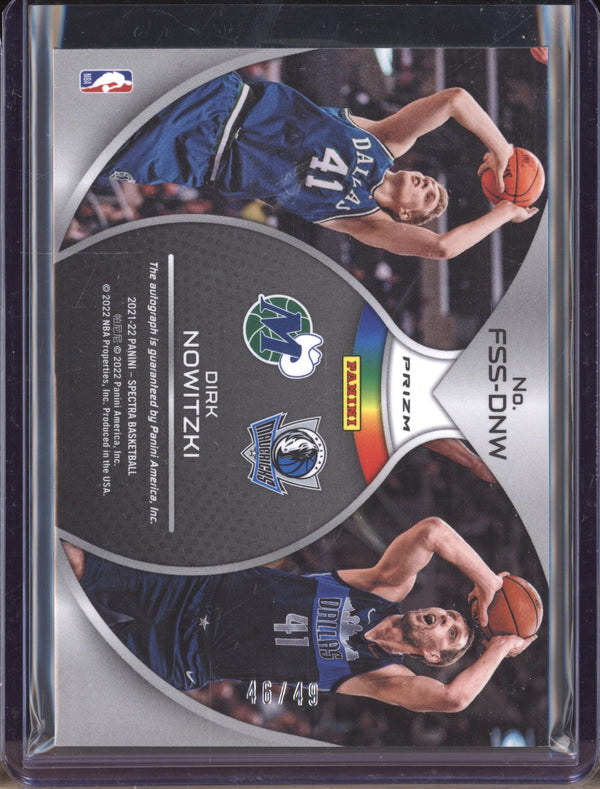 Dirk Nowitzki 21-22 Panini Spectra DNW Full Spectrum Signatures 46/49 LPZ