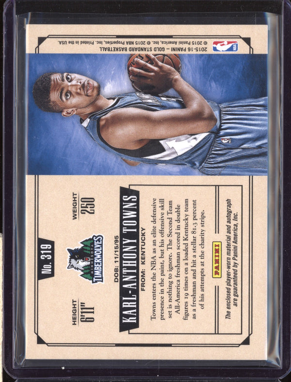 Karl Anthony-Towns 15-16 Panini Gold Standard RPA Prime RC /25 LPZ