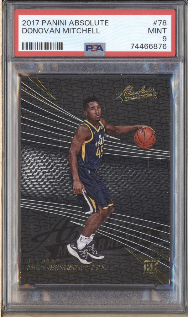 Donovan Mitchell 2017-18 Panini Absolute 78 RC PSA 9 LPZ