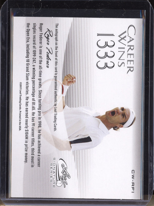 Roger Federer 2017 Leaf Signature Series CW-RF1 Career Wins Auto