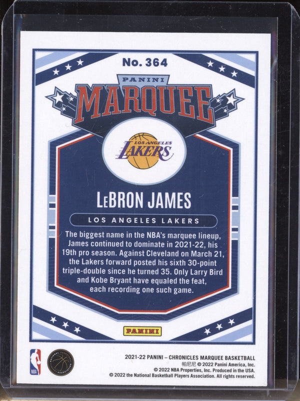 LeBron James 2021-22 Panini Chronicles 364 Marquee Blue 15/99