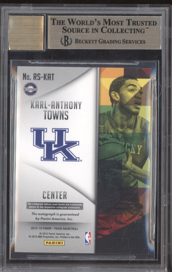 Karl-Anthony Towns 2015-16 Panini Prizm RS-KAT Rookie Autograph RC BGS 9.5/10