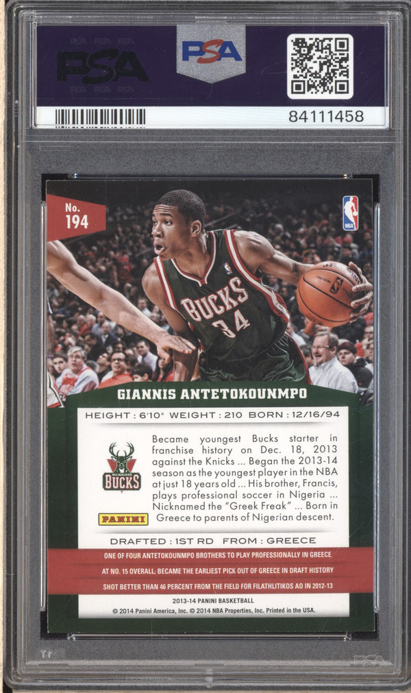 Giannis Antetokounmpo 2013-14 Panini  194 RC PSA 9