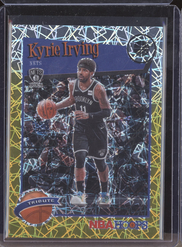 Kyrie Irving 2019-20 Panini Hoops Premium Stock 290 Tribute Gold Laser 7/10