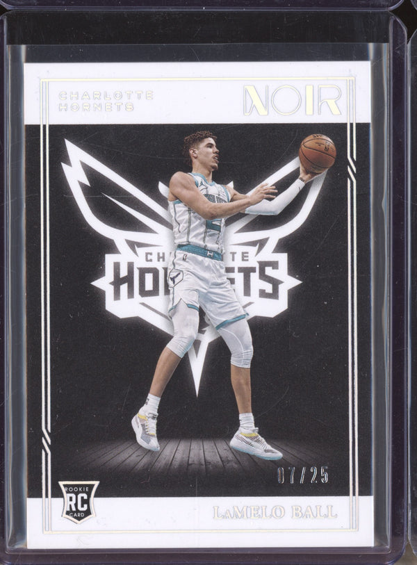 LaMelo Ball 2020-21 Panini Noir 145 Association Holo Silver RC 7/25