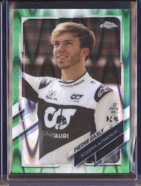 Pierre Gasly 2021 Topps Chrome Formula 1 30 Green Ray Wave 34/99