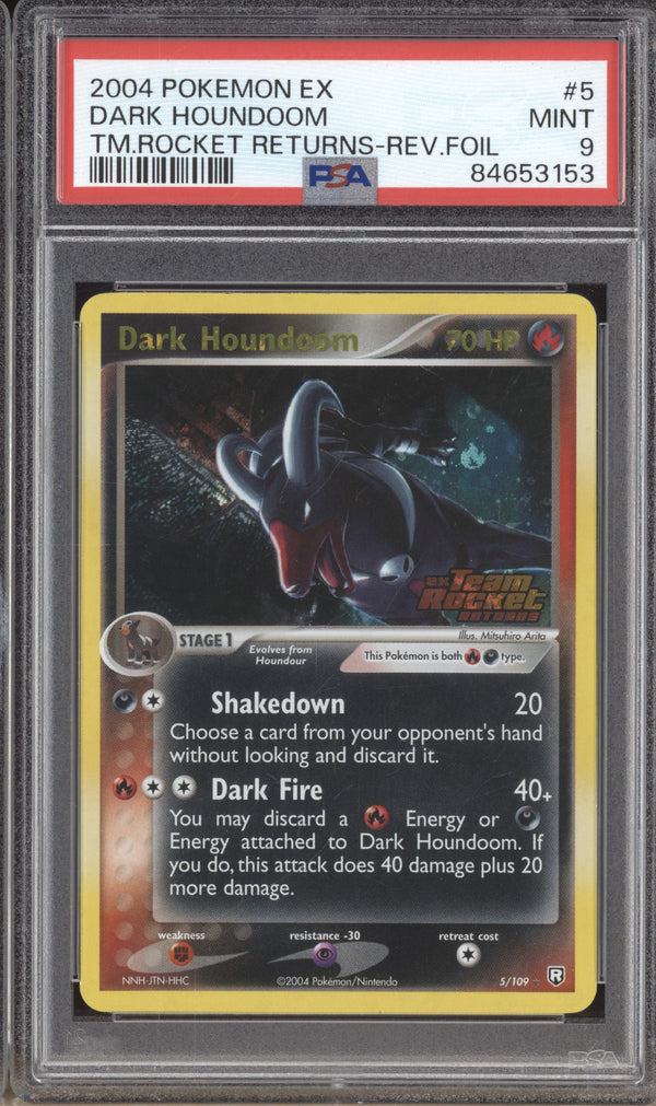 Dark Houndoom 2004 Pokemon  5/109 ex Team Rocket Returns PSA 9