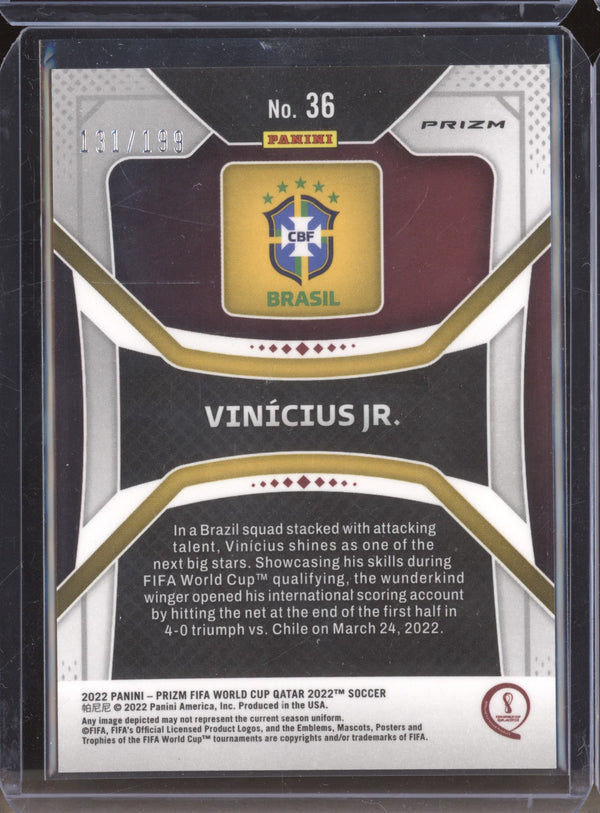 Vinicius Jr 2022 Panini Prizm World Cup 36 Blue Wave 131/199