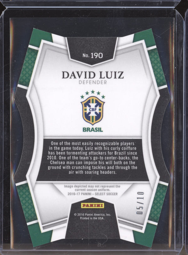 David Luiz 2016-17 Panini Select Soccer 190 Mezzanine Gold Die Cut 5/10