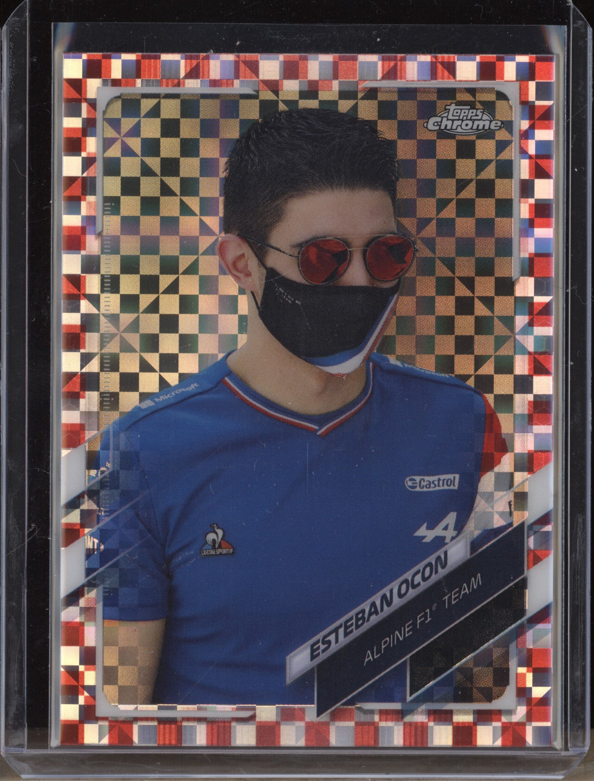 Esteban Ocon 2021 Topps Chrome Formula 3 31 Red Checker Flag 3/5