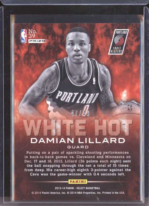 Damian Lillard 2013-14 Panini Select 39 White Hot Blue 47/49