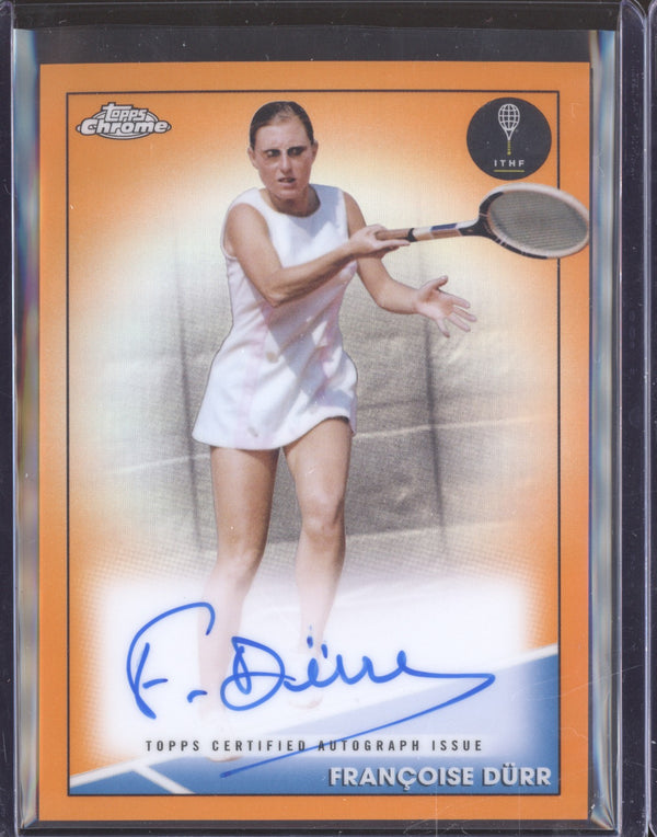 Francoise Durr 2021 Topps Chrome Tennis CA-FD Orange Refractor Auto 18/25