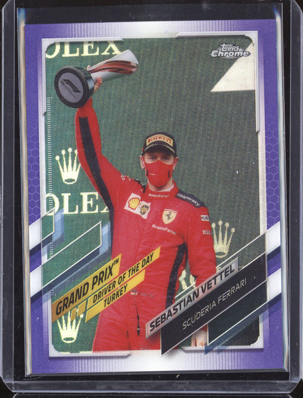 Sebastian Vettel 2021 Topps Chrome Formula 5 158 Purple Refractor 325/399