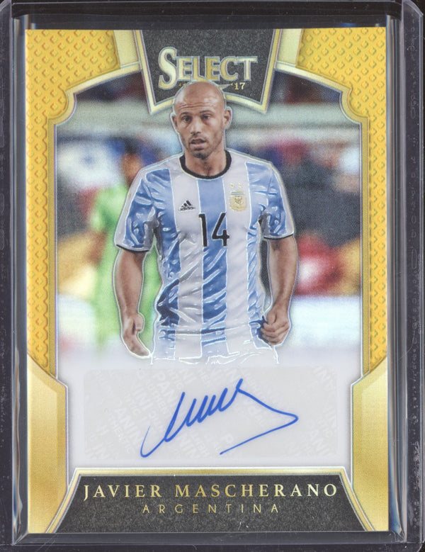 Javier Mascherano 2016-17 Panini Select Soccer S-JM Signatures Gold 10/10