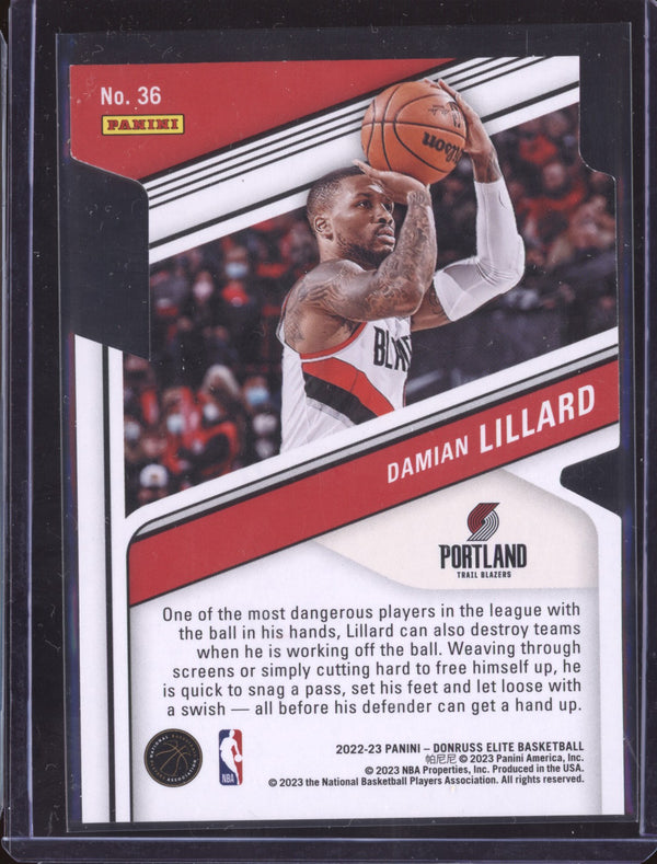 Damian Lillard 2022-23 Panini Donruss Elite 36 Aspirations 66/99