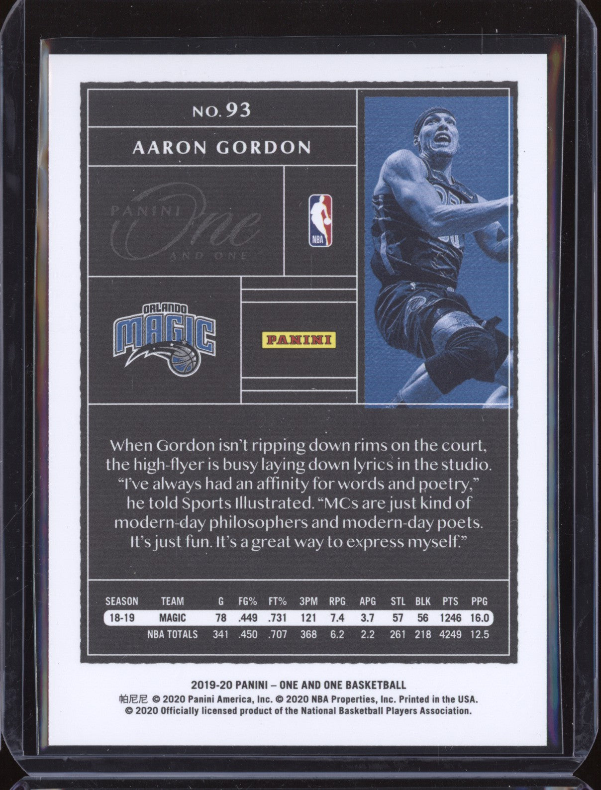 Aaron Gordon 2019-20 Panini One and One 93 88/99