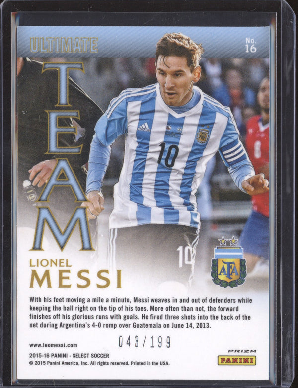 Lionel Messi 2015-16 Panini Select Soccer 16 Ultimate Team Red 43/199