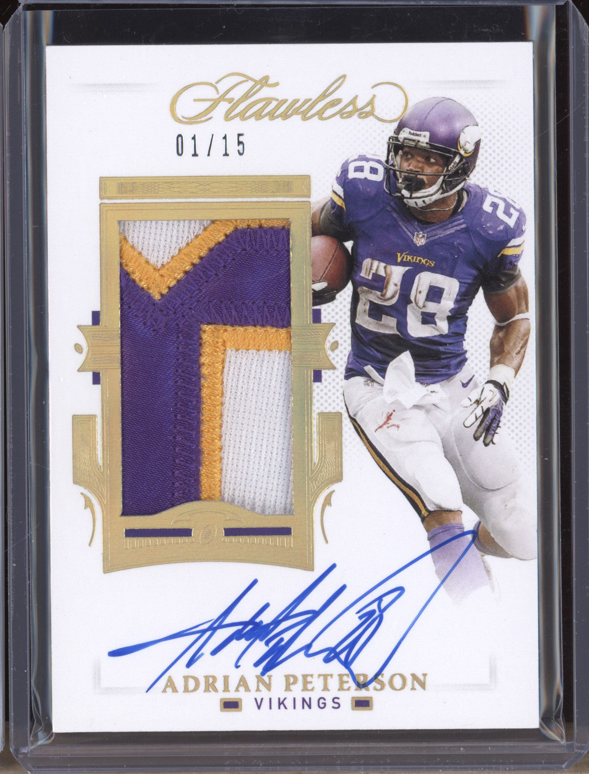 Adrian Peterson 2021 Panini Flawless PA-ADP Patch Auto RC 1/15