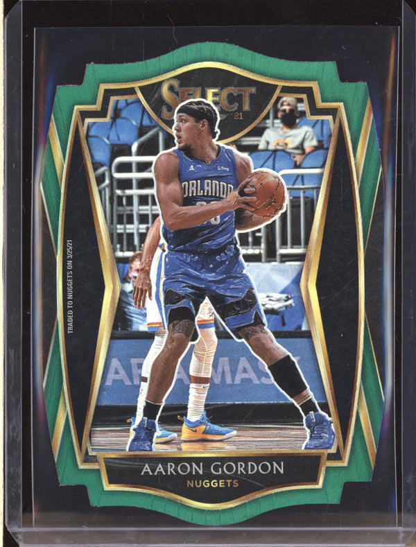 Aaron Gordon 2020-21 Panini Select 134 Premier Level Green Die Cut 3/5