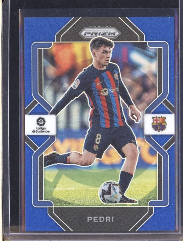 Pedri 2022-23 Panini Chronicles Soccer 216 Prizm Blue 12/49