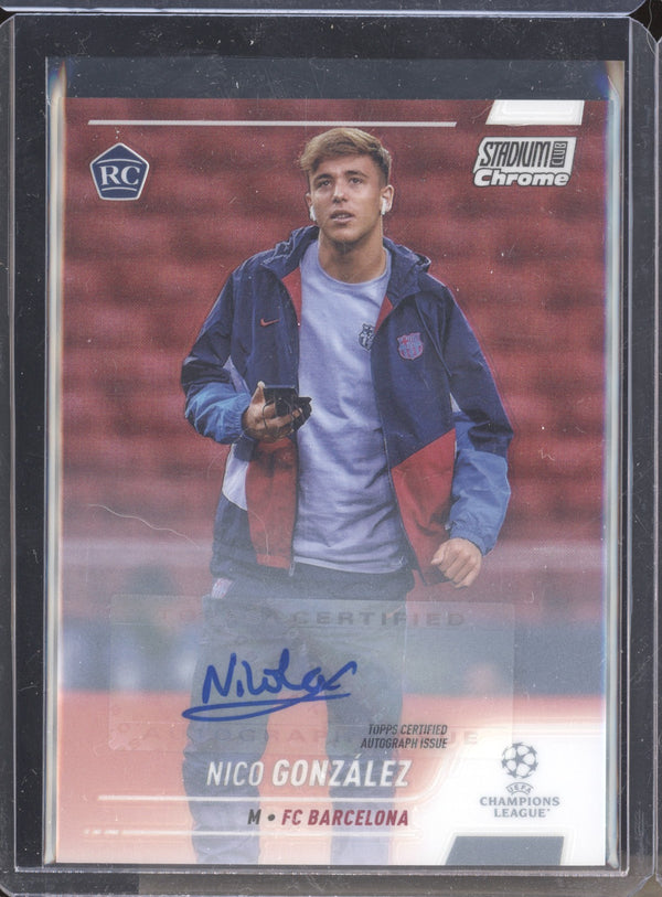 Nico Gonzalez 2021-22 Topps Stadium Club Chrome UCL 28 Image Variation Auto RC 87/99