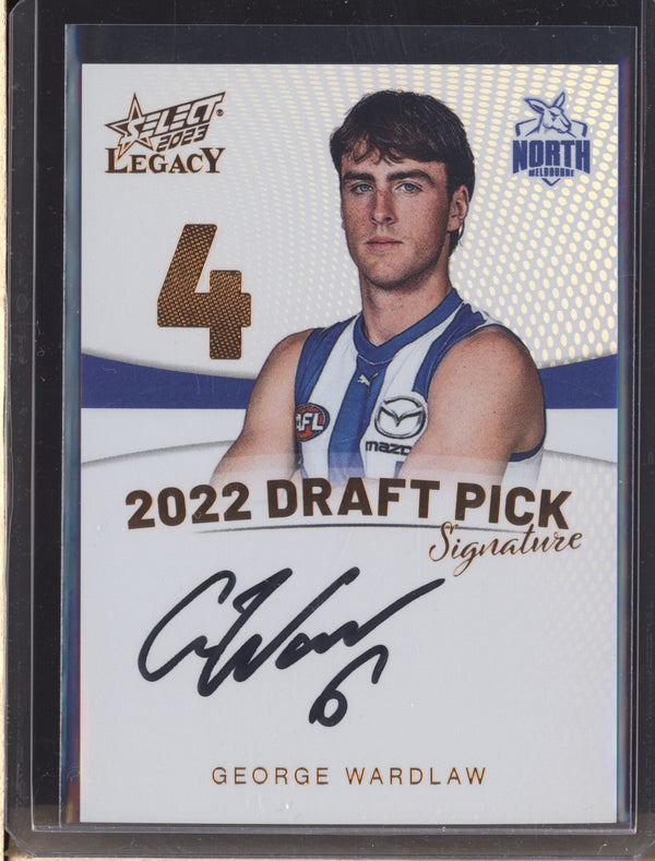 George Wardlaw 2023 Select Legacy DPSC4 Draft Pick Signature Copper RC 49/175