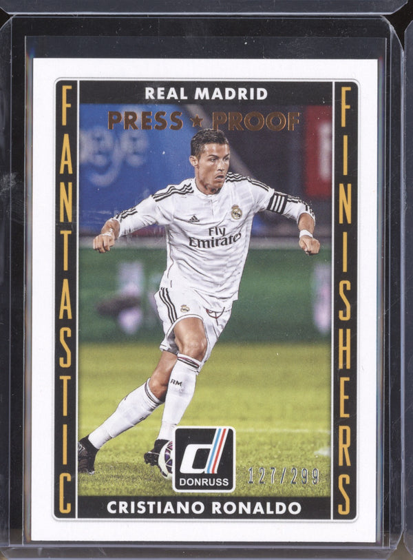 Cristiano Ronaldo 2015 Panini Donruss Soccer 4 Fantastic Finishers Press Proof