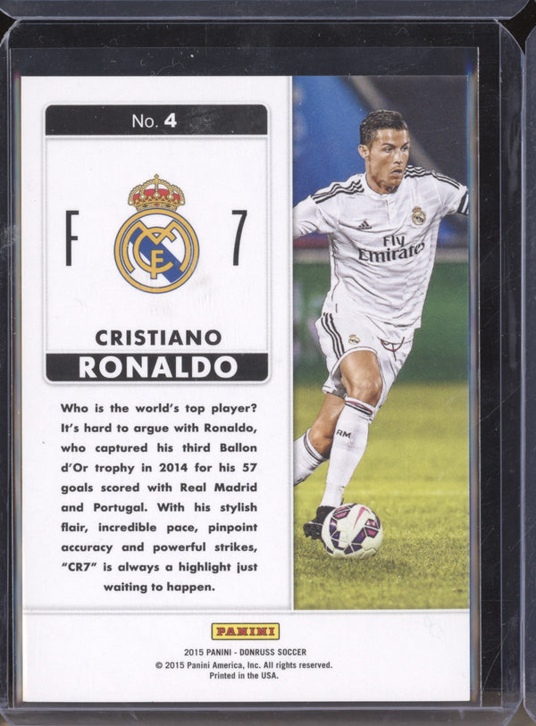 Cristiano Ronaldo 2015 Panini Donruss Soccer 4 Fantastic Finishers Press Proof