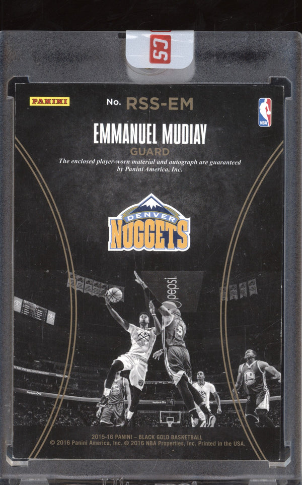 Emmanuel Mudiay 2015-16 Panini Black Gold Sizeable Signatures Patch RC 15/25