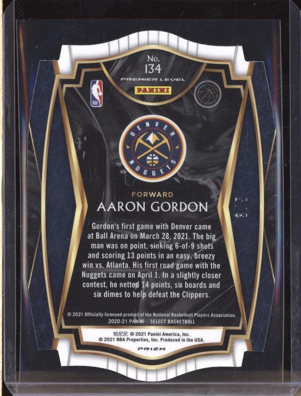 Aaron Gordon 2020-21 Panini Select 134 Premier Level Green Die Cut 3/5