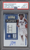 Tyrese Maxey 2020-21 Panini Contenders 123 Playoff Ticket Auto Variation RC 80/99 PSA 9/10