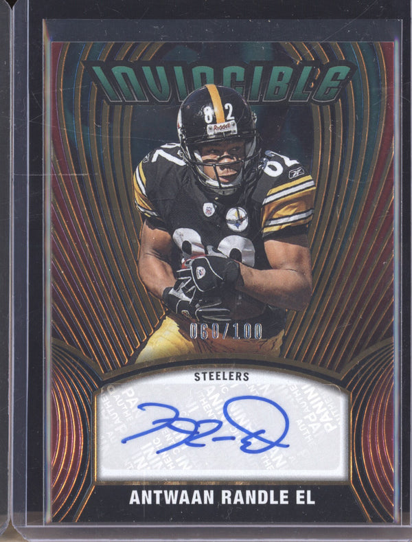 Antwaan Randle El 2022 Panini Chronicles INV-ANE Invincible Auto Red 60/100