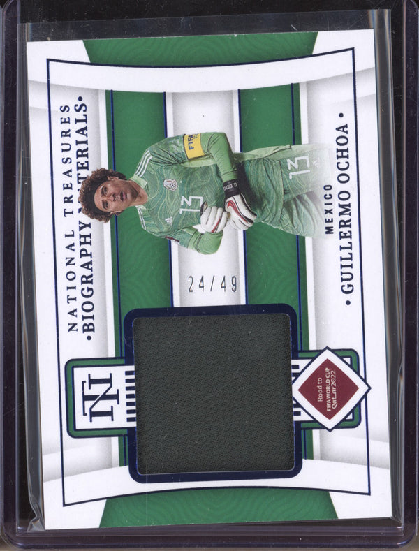 Guillermo Ochoa 2022 Panini National Treasures World Cup BM-GO Biography Jersey Sapphire 24/49